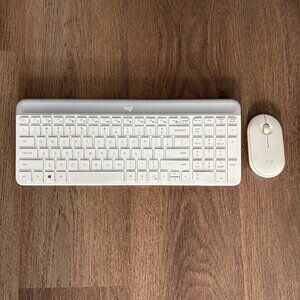 Logitech MK470 slim wireless keyboard & mouse combo - off white